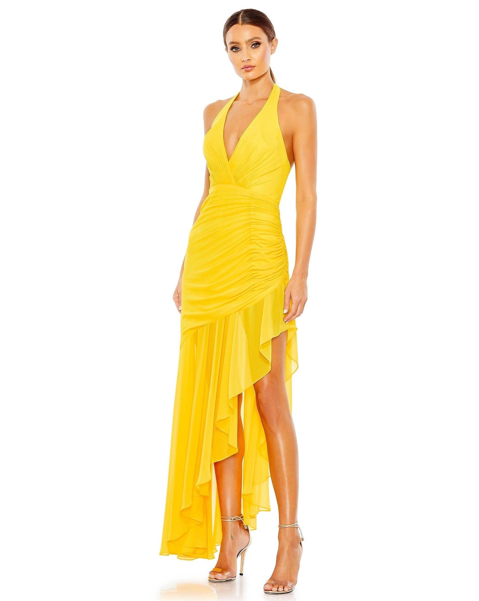 Mac Duggal High Low Chiffon Formal Gown 55847 - The Dress Outlet