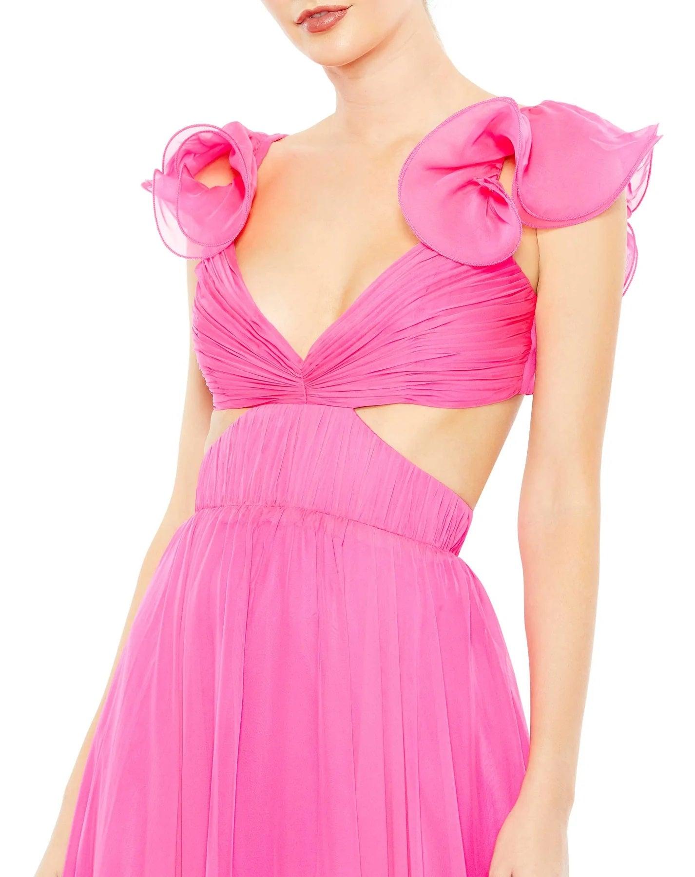 Mac Duggal Long Formal Chiffon Prom Dress 68069 - The Dress Outlet