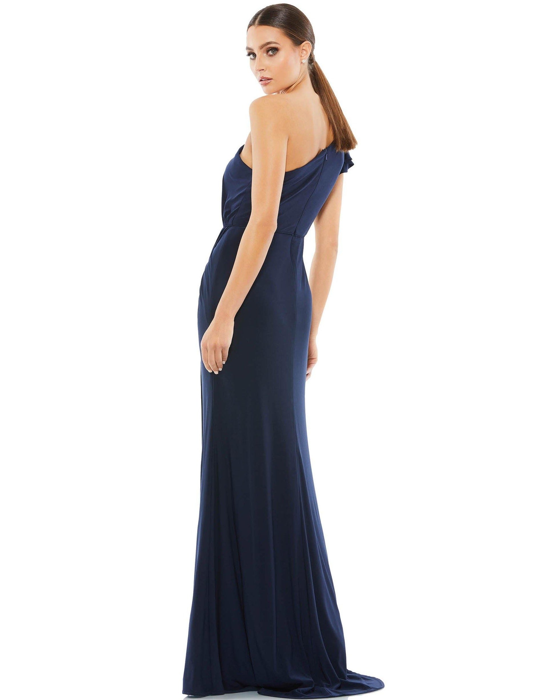 Mac Duggal Long Formal One Shoulder Prom Gown 67858 - The Dress Outlet