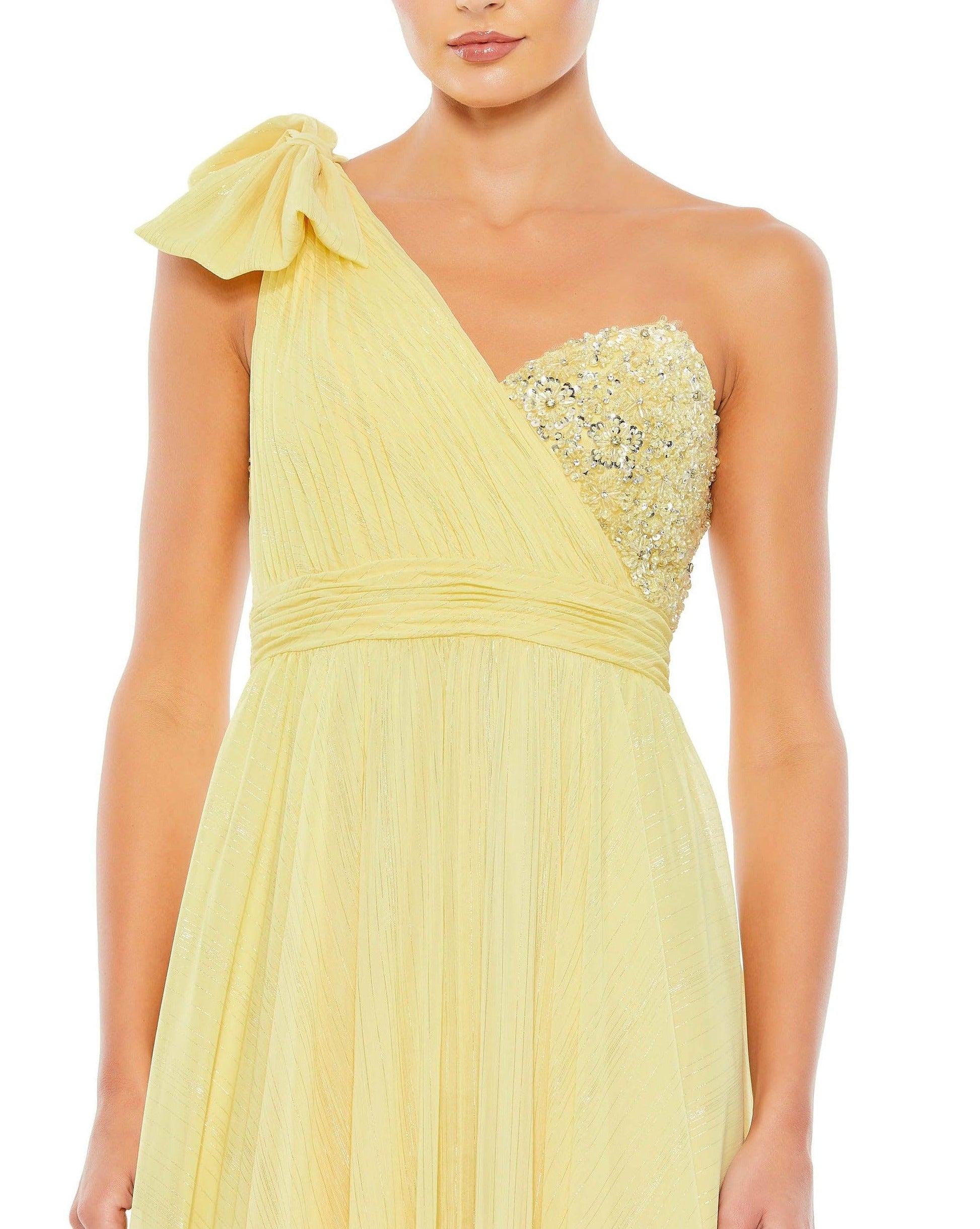 Mac Duggal Long Formal One Shoulder Prom Gown 68095 - The Dress Outlet