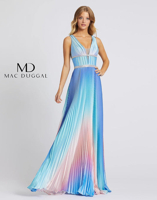 Mac Duggal Long Formal Pleated Prom Dress 30705A - The Dress Outlet