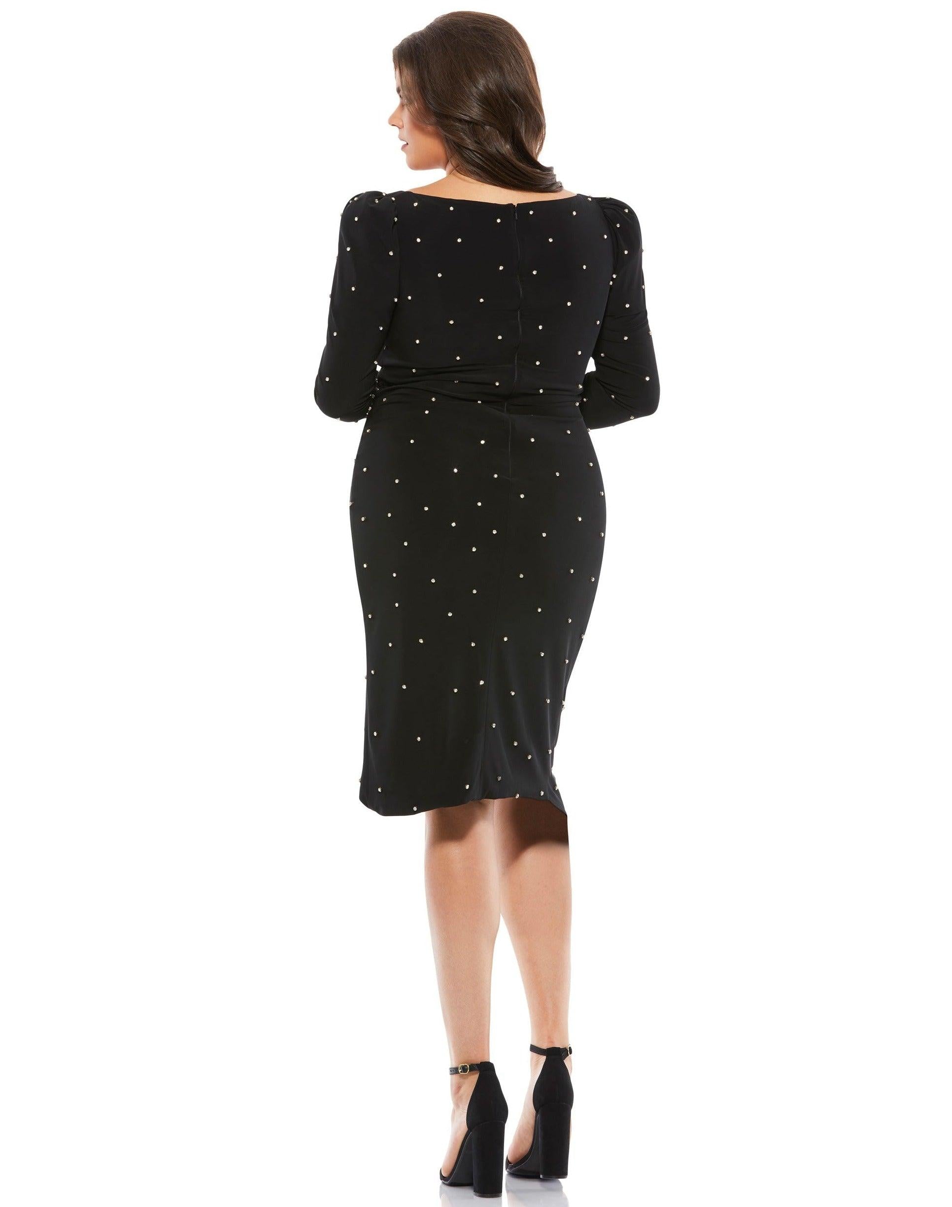 Mac Duggal Long Sleeve Fitted Plus Size Dress 67731 - The Dress Outlet