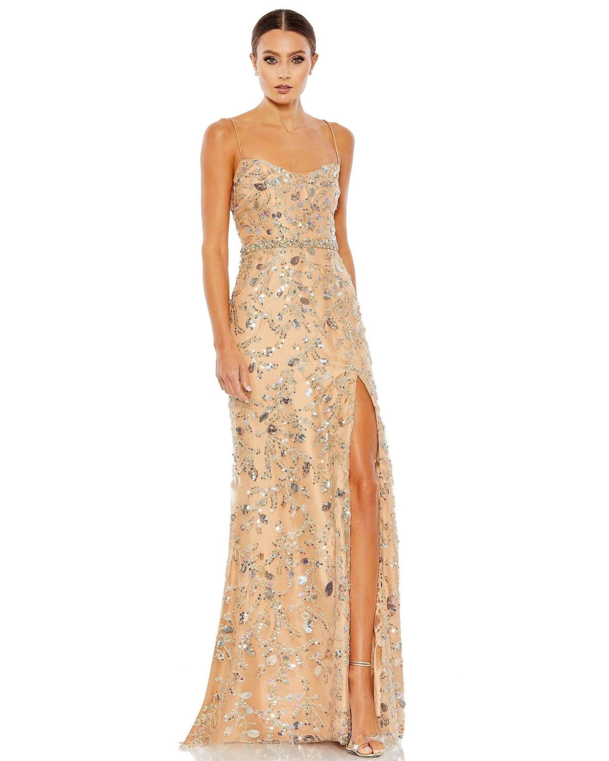 Mac Duggal Long Spaghetti Strap Formal Dress 68049 - The Dress Outlet