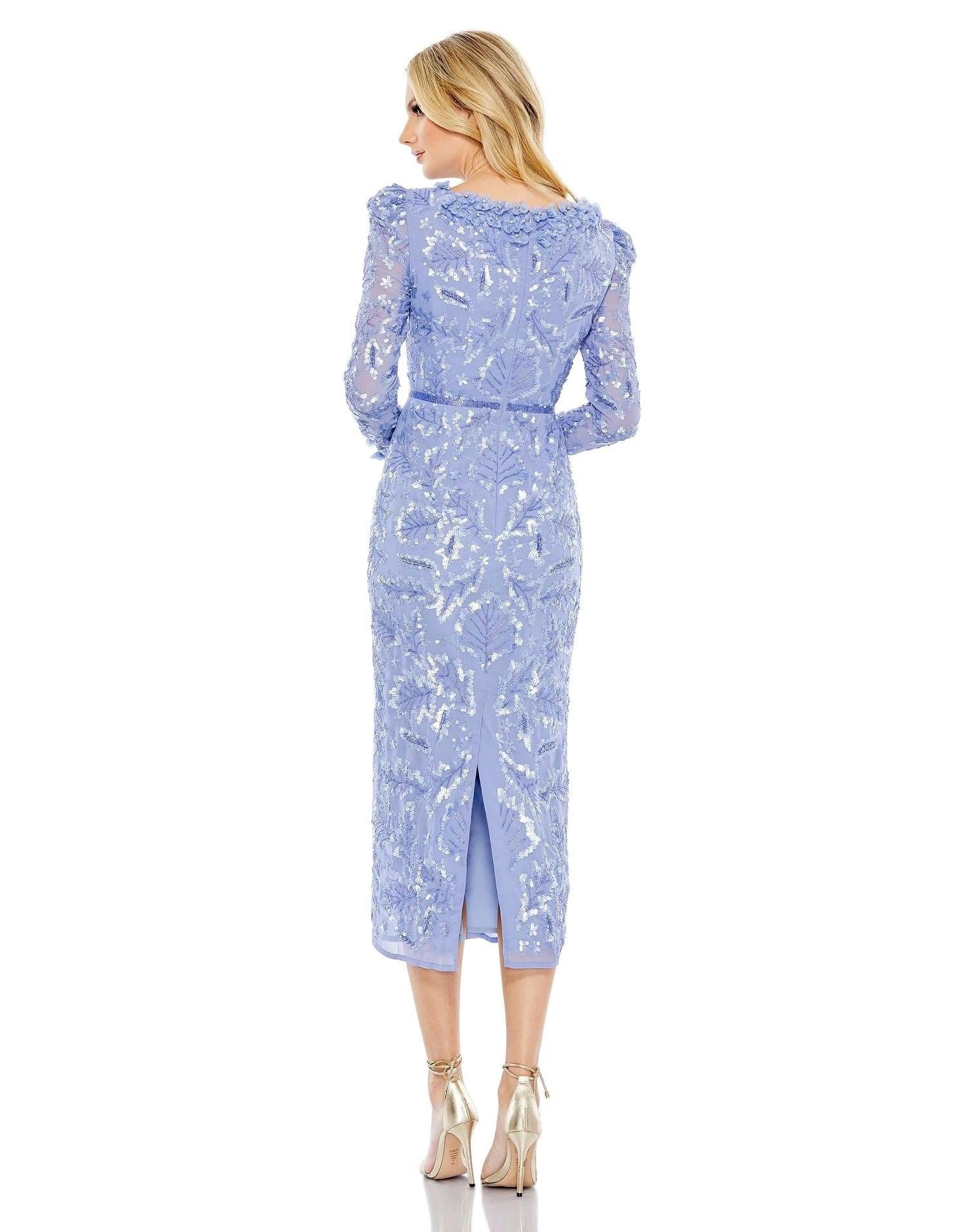Mac Duggal Long Sleeve Short Cocktail Dress 93595 - The Dress Outlet