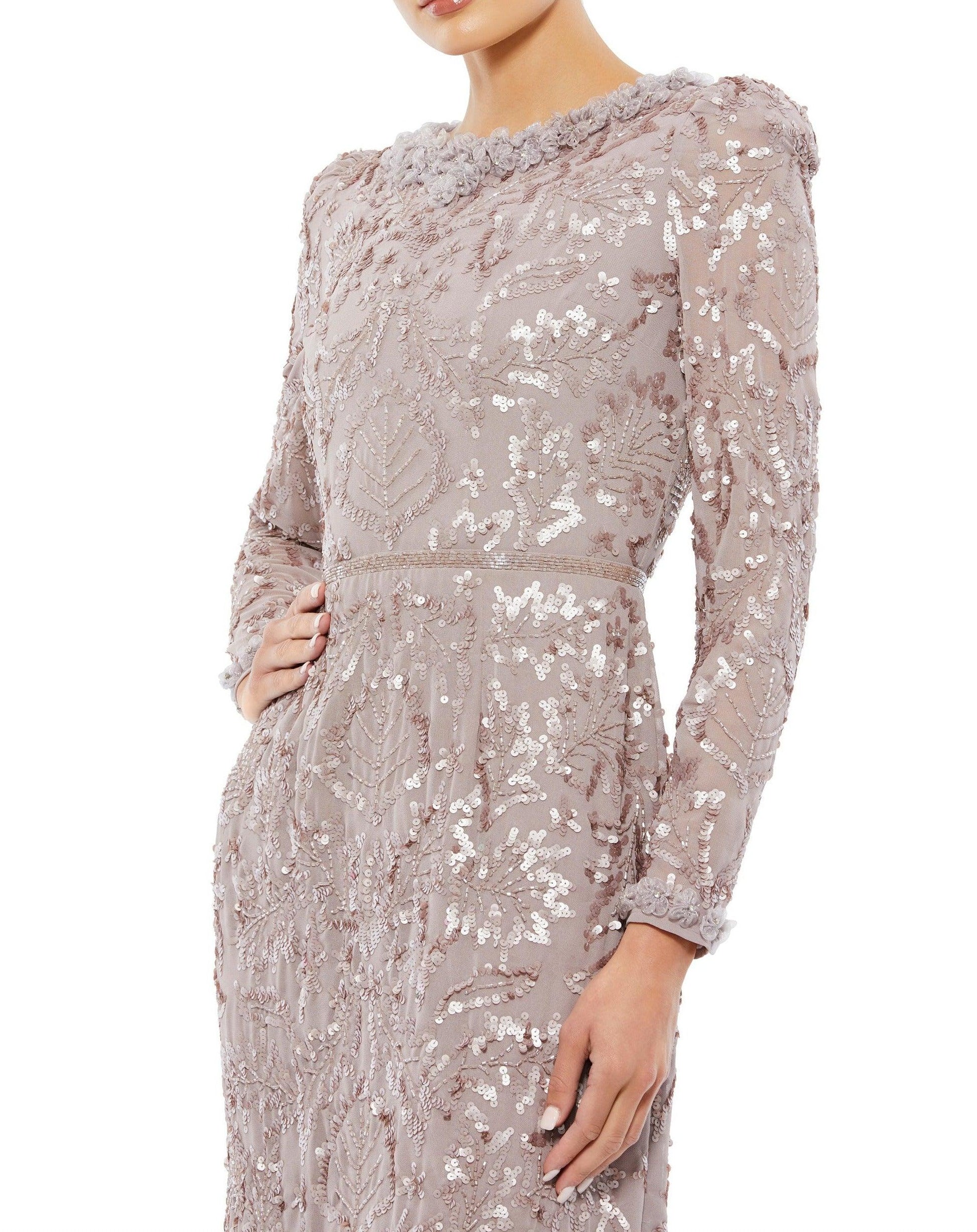 Mac Duggal Long Sleeve Short Cocktail Dress 93595 - The Dress Outlet
