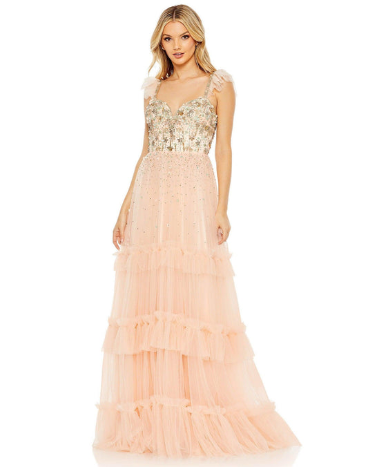 Mac Duggal Prom Long Cap Sleeve Formal Dress 50648 - The Dress Outlet