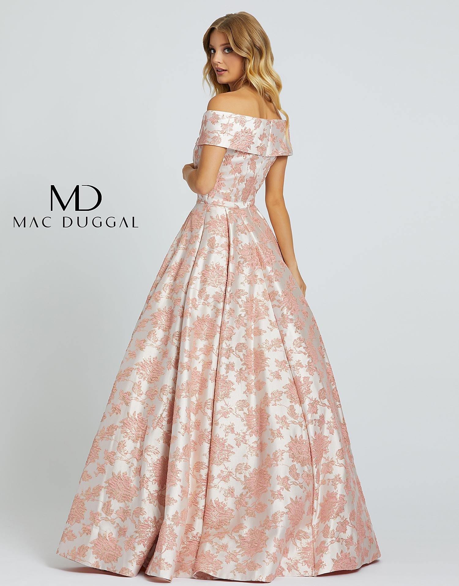Mac Duggal Prom Long Floral Brocaded Ballgown 25918H - The Dress Outlet