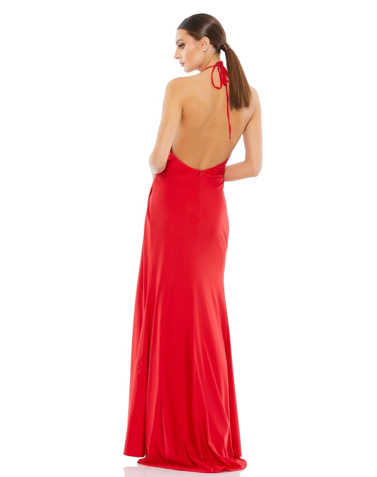 Mac Duggal Prom Long Formal Fitted Halter Gown 26623 - The Dress Outlet