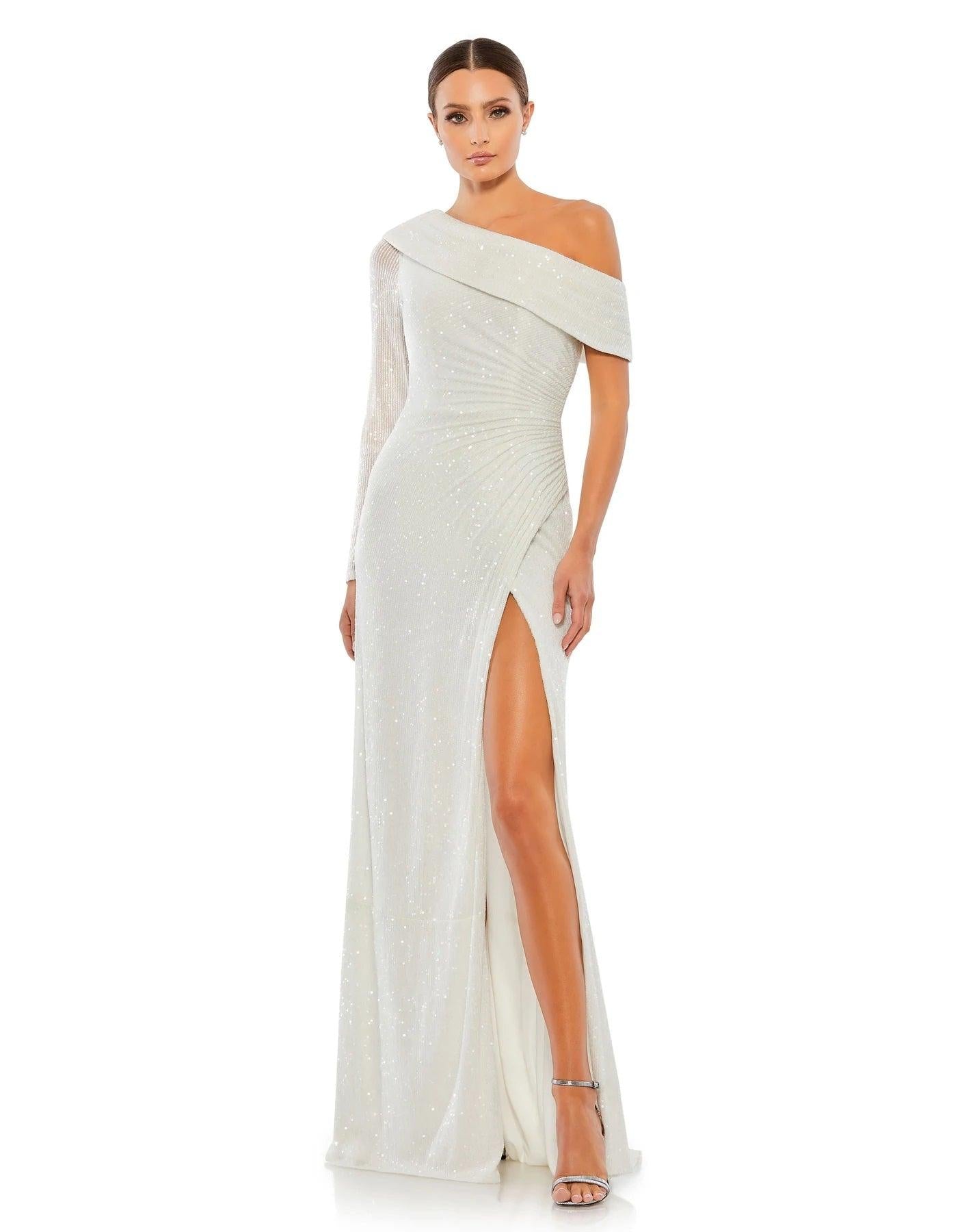 Mac Duggal Prom Long One Shoulder Formal Gown 26571 - The Dress Outlet