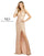 Mac Duggal Prom Long Sleeveless High Slit Gown Rose Gold