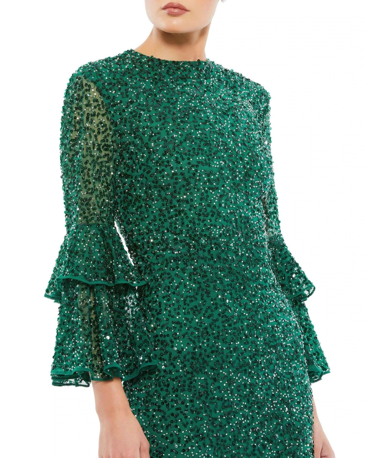 Mac Duggal Short 3/4 Sleeve Cocktail Dress 10802 - The Dress Outlet