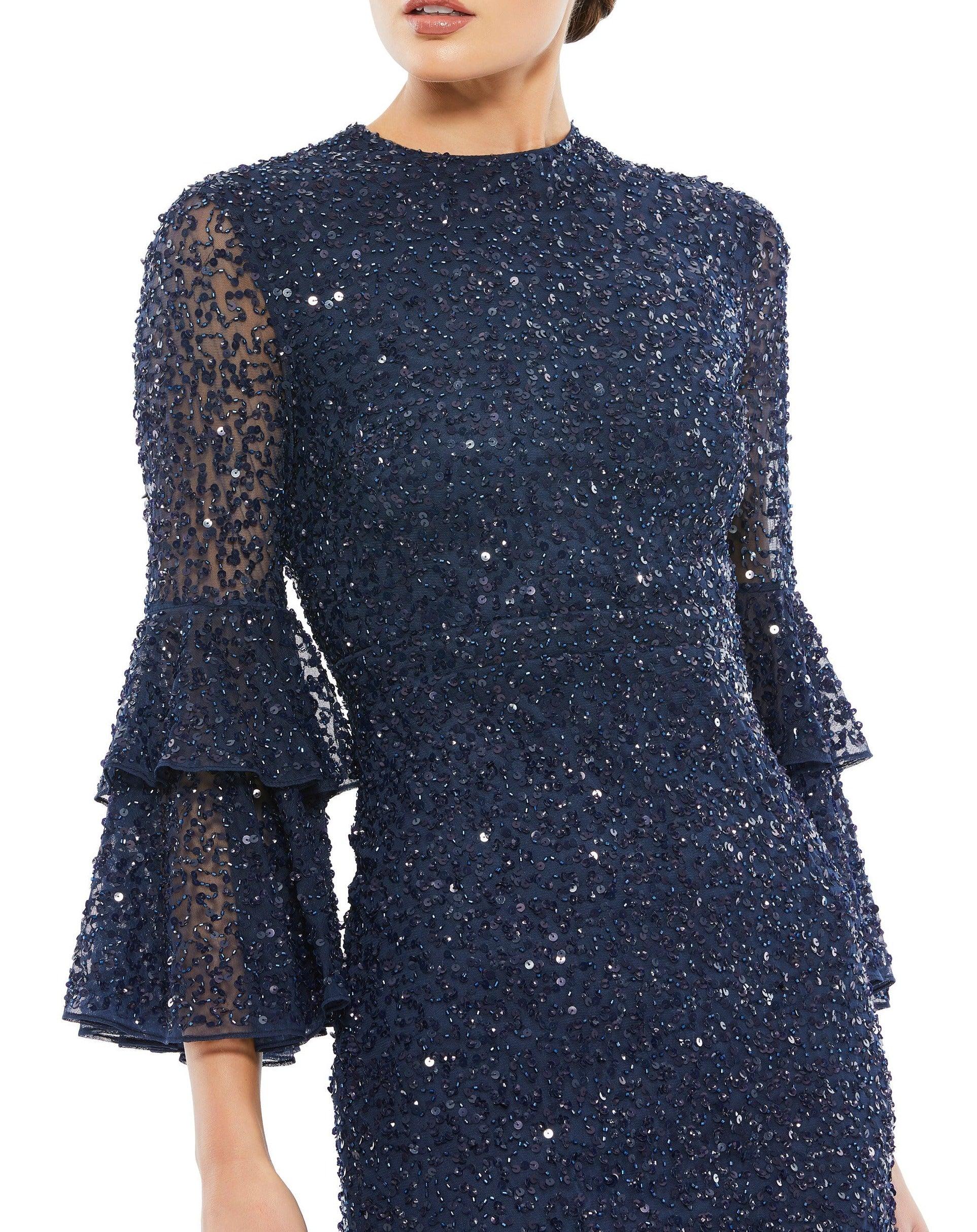 Mac Duggal Short 3/4 Sleeve Cocktail Dress 10802 - The Dress Outlet