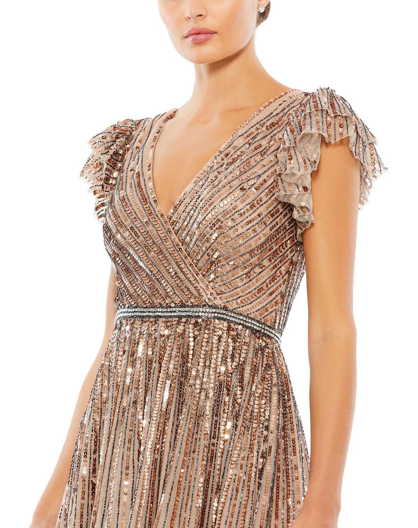Mac Duggal Short Sleeve Formal Dress 5502 - The Dress Outlet