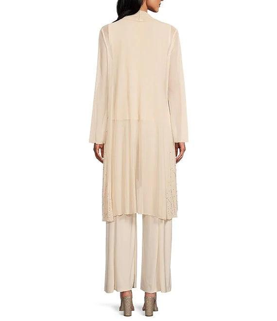 Marina Formal Two Piece Beaded Jacket Jumpsuit Set - The Dress Outlet