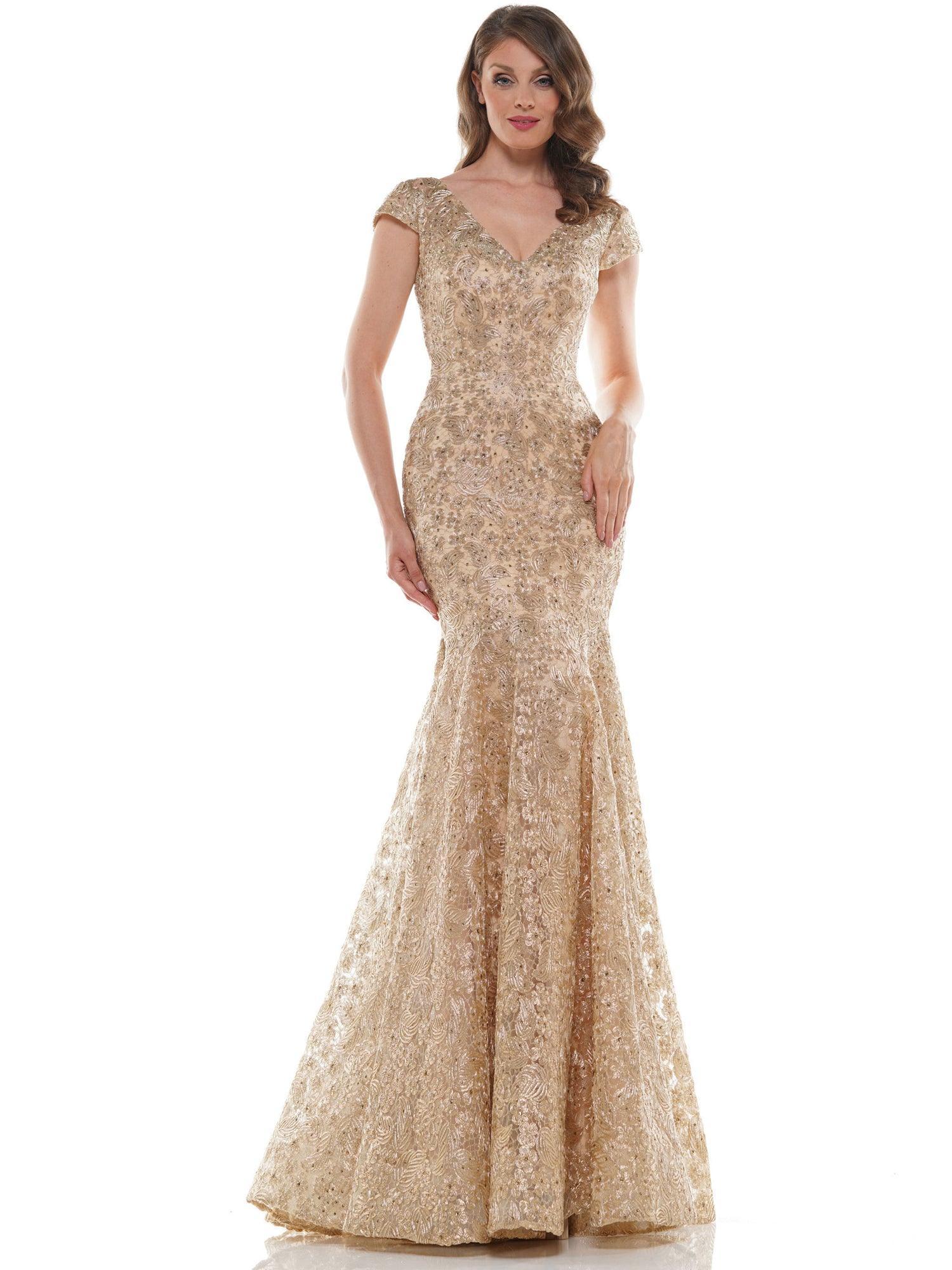 Marsoni Long Formal Metallic Lace Mermaid Dress Sale 212 - The Dress Outlet