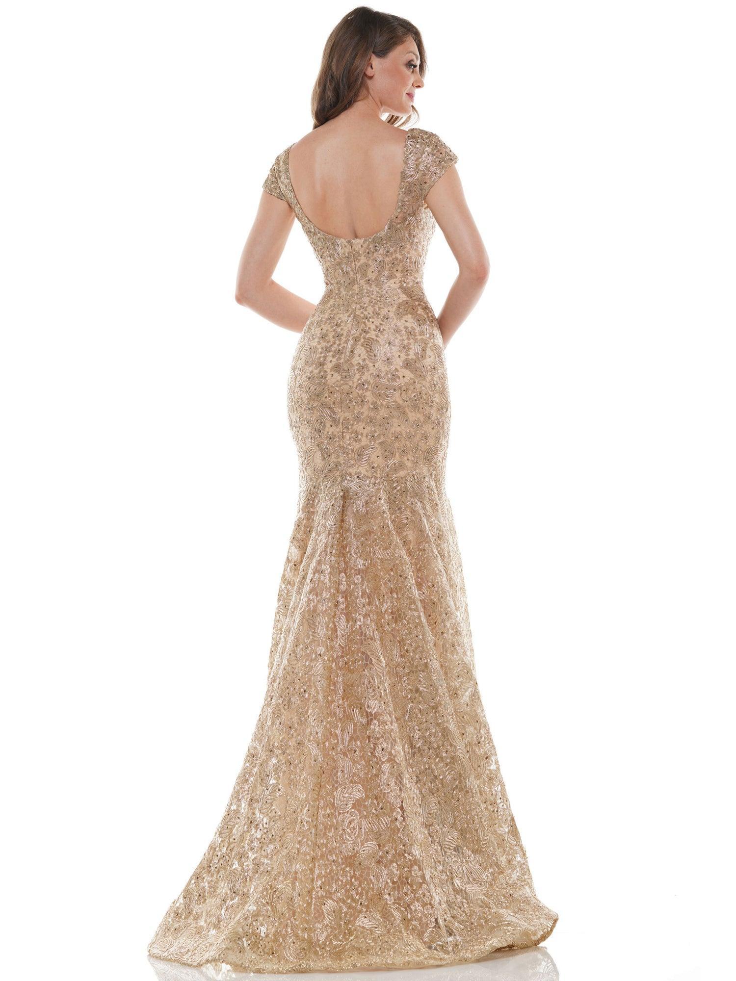 Marsoni Long Formal Metallic Lace Mermaid Dress Sale 212 - The Dress Outlet