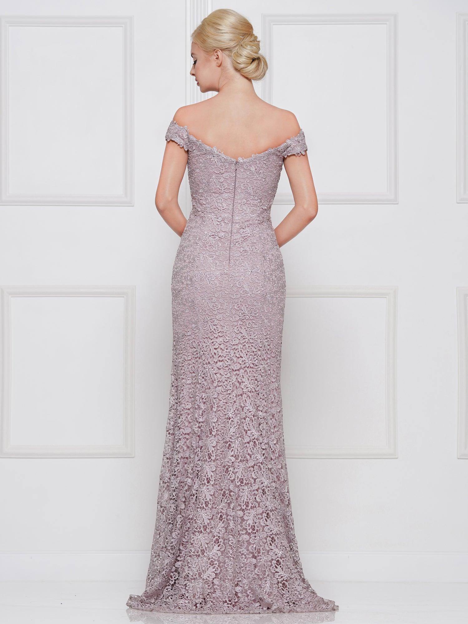 Marsoni Long Formal Off Shoulder Lace Dress 221 - The Dress Outlet