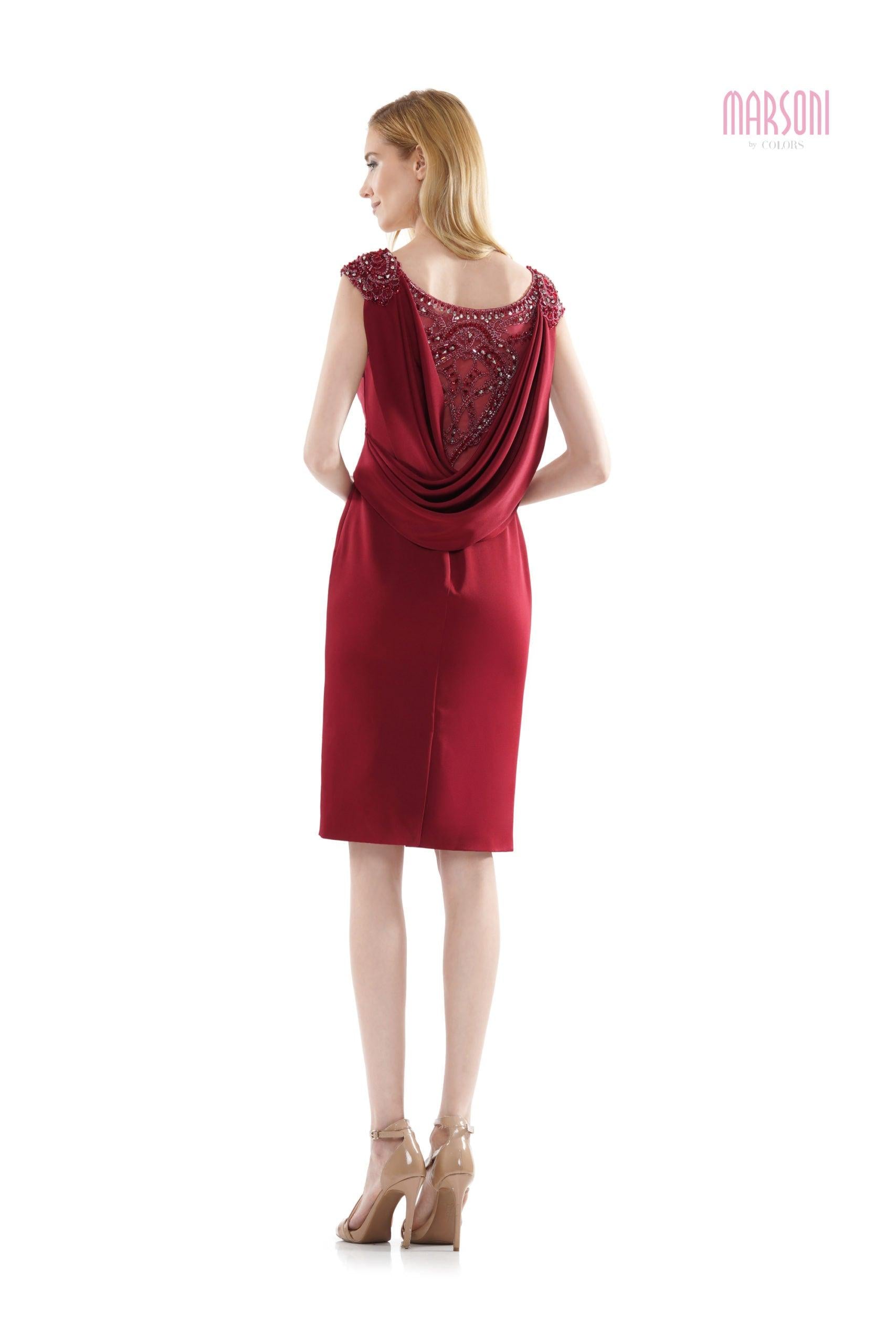 Marsoni Short Mother of the Bride Beaded Dress 1109 - The Dress Outlet