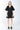 Cocktail Dresses Short Bubble Sleeve V Neck Mini Dress Black