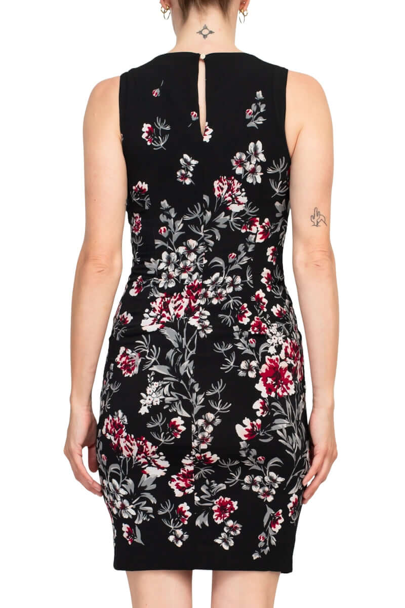 Cocktail Dresses Short Floral Print Fitted Cocktail Dress Floral
