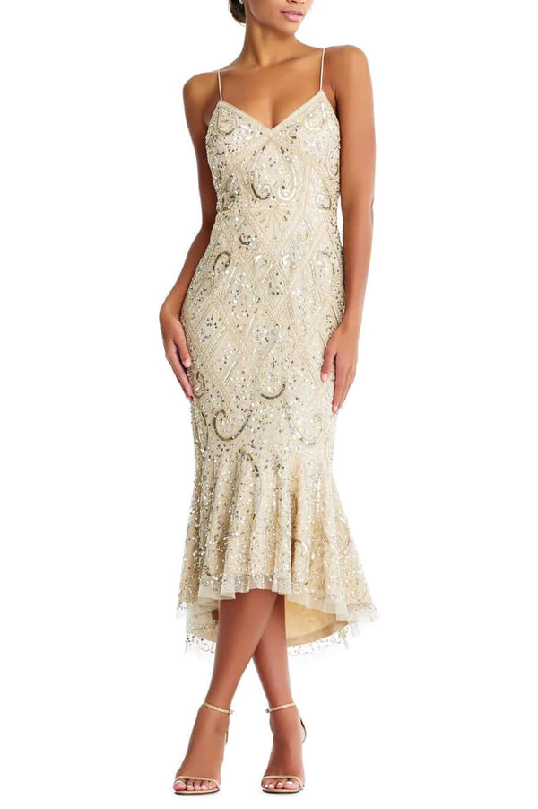 Formal Dresses High Low Fitted Formal Dress Light Gold