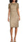 Cocktail Dresses Short Fitted Beaded Sequin Cocktail Dress Light Gold