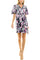 Cocktail Dresses Printed Short Pleated Cocktail Dress Deep Navy