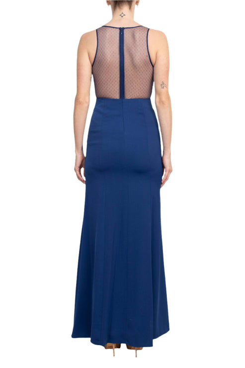 Formal Dresses Long Fitted Formal Lace Dress Navy