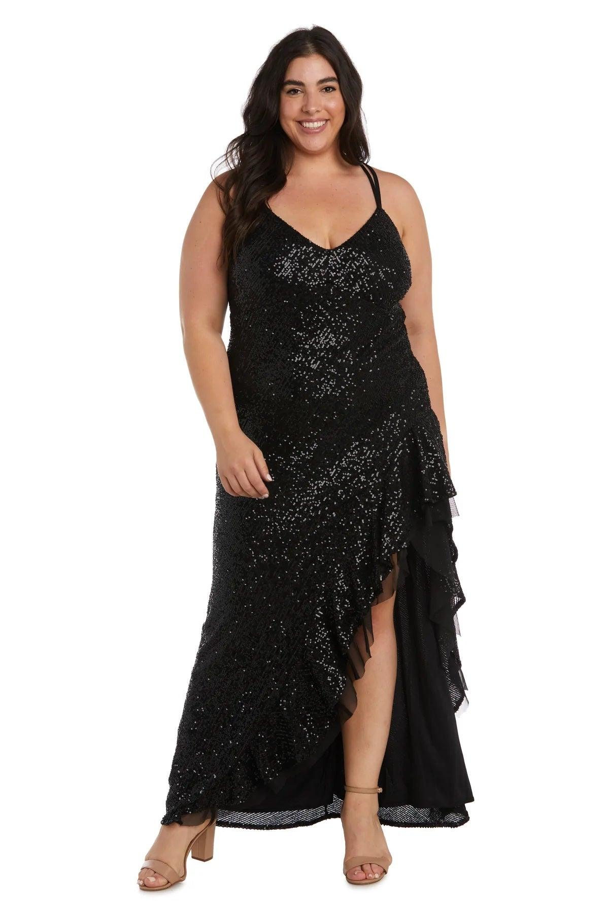 Morgan & Co Plus Size High Low Prom Dress 13029WM - The Dress Outlet