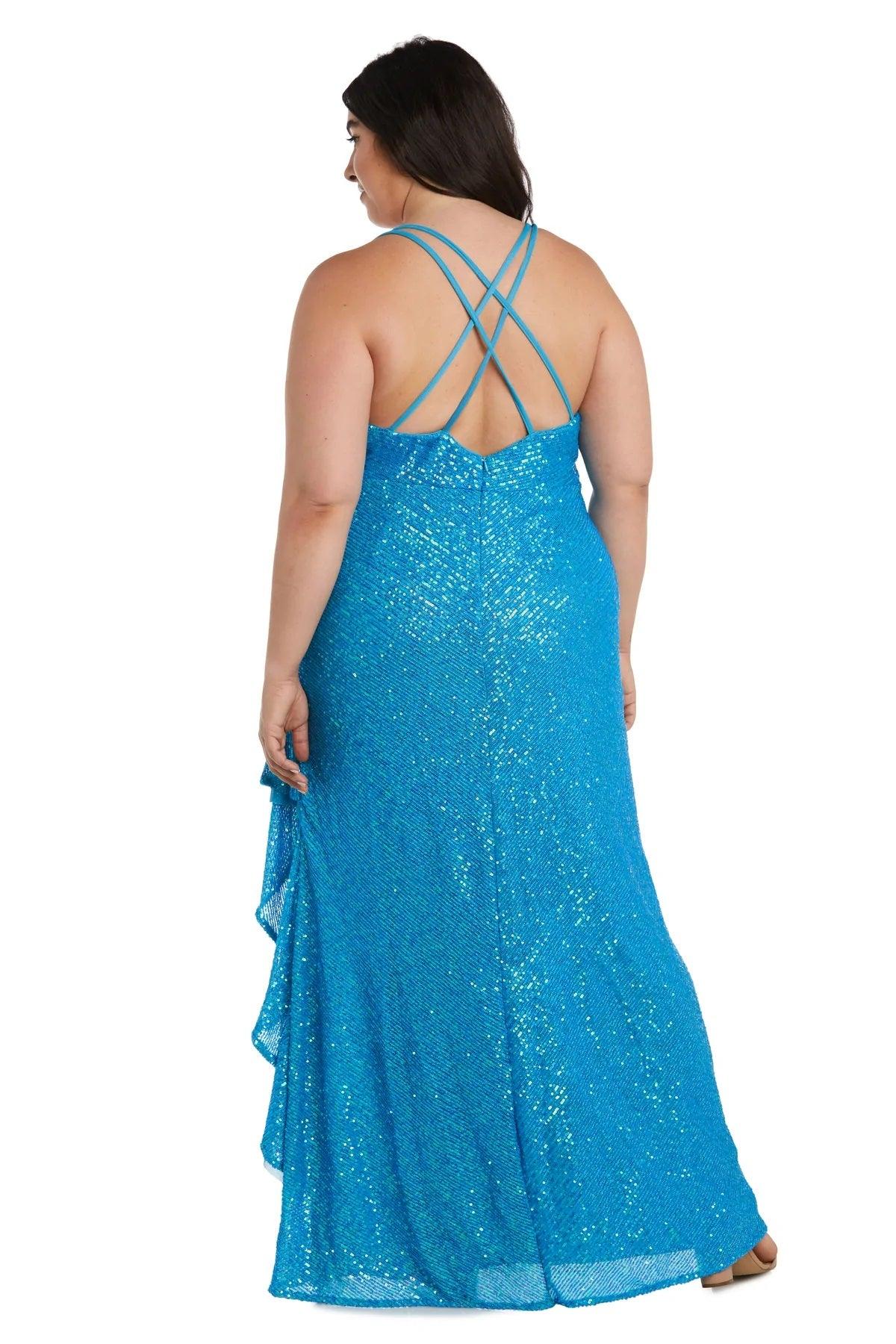Morgan & Co Plus Size High Low Prom Dress 13029WM - The Dress Outlet