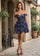 Homecoming Dresses Short Sweet Heart Tiered Homecoming Prom Dress Navy