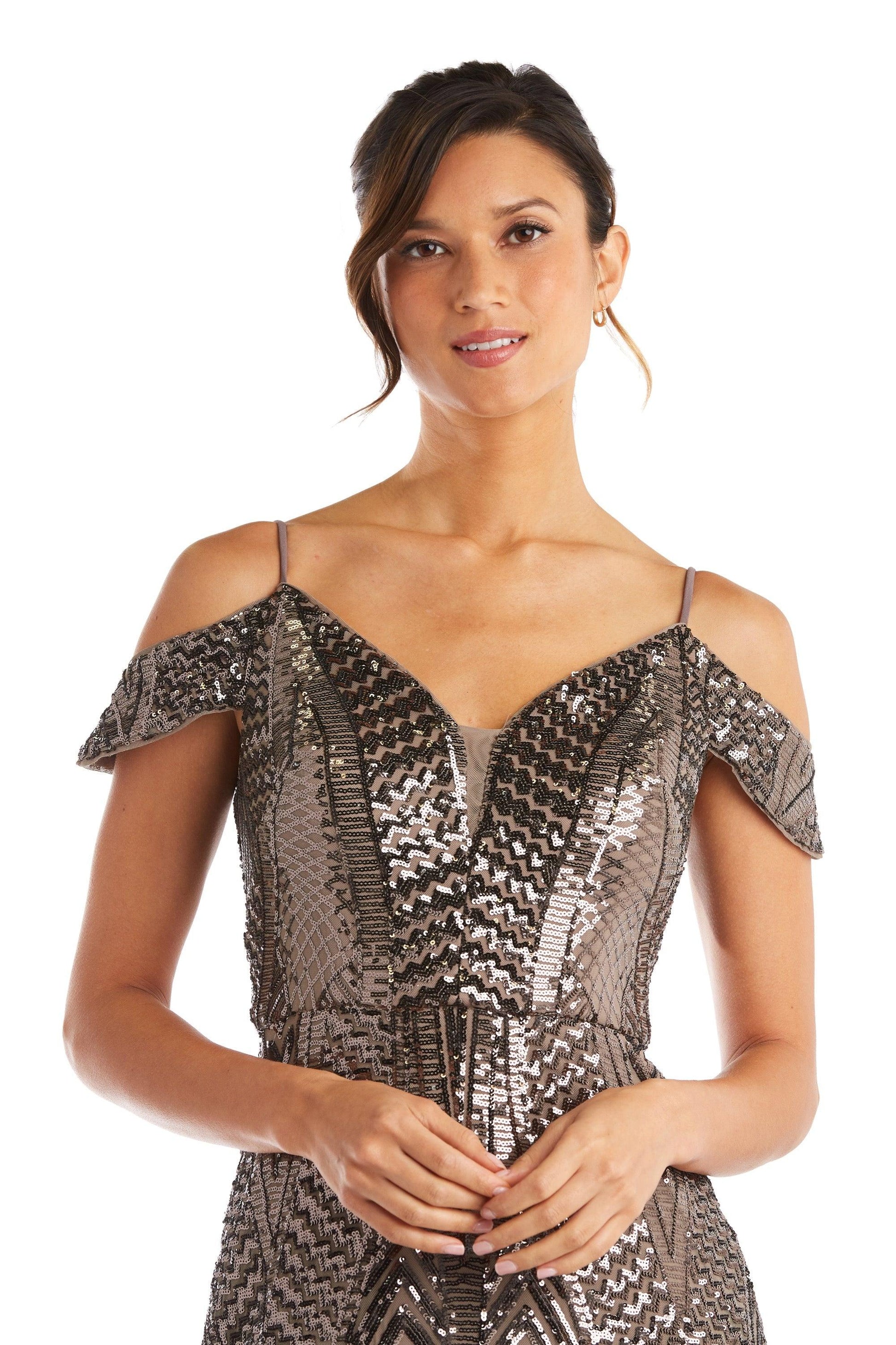 Nightway Long Off Shoulder Formal Dress 21917A - The Dress Outlet