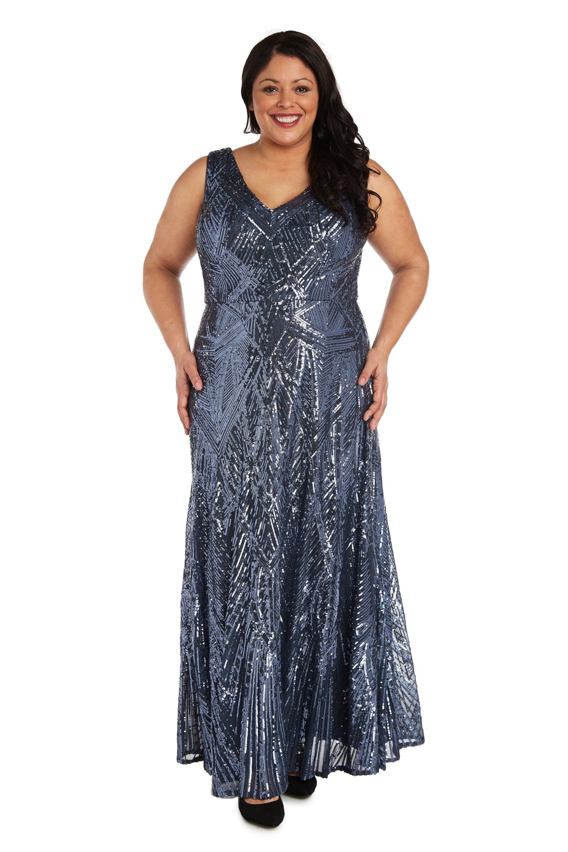 Nightway Long Plus Size Sleeveless Dress 22013W - The Dress Outlet