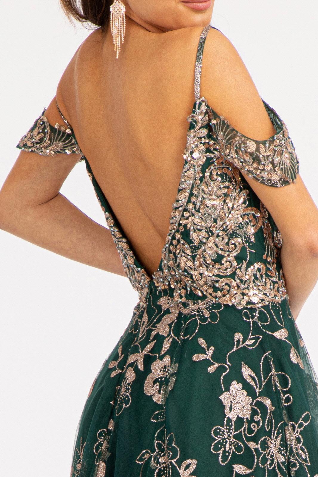 Off Shoulder  A-line Long Prom Dress - The Dress Outlet