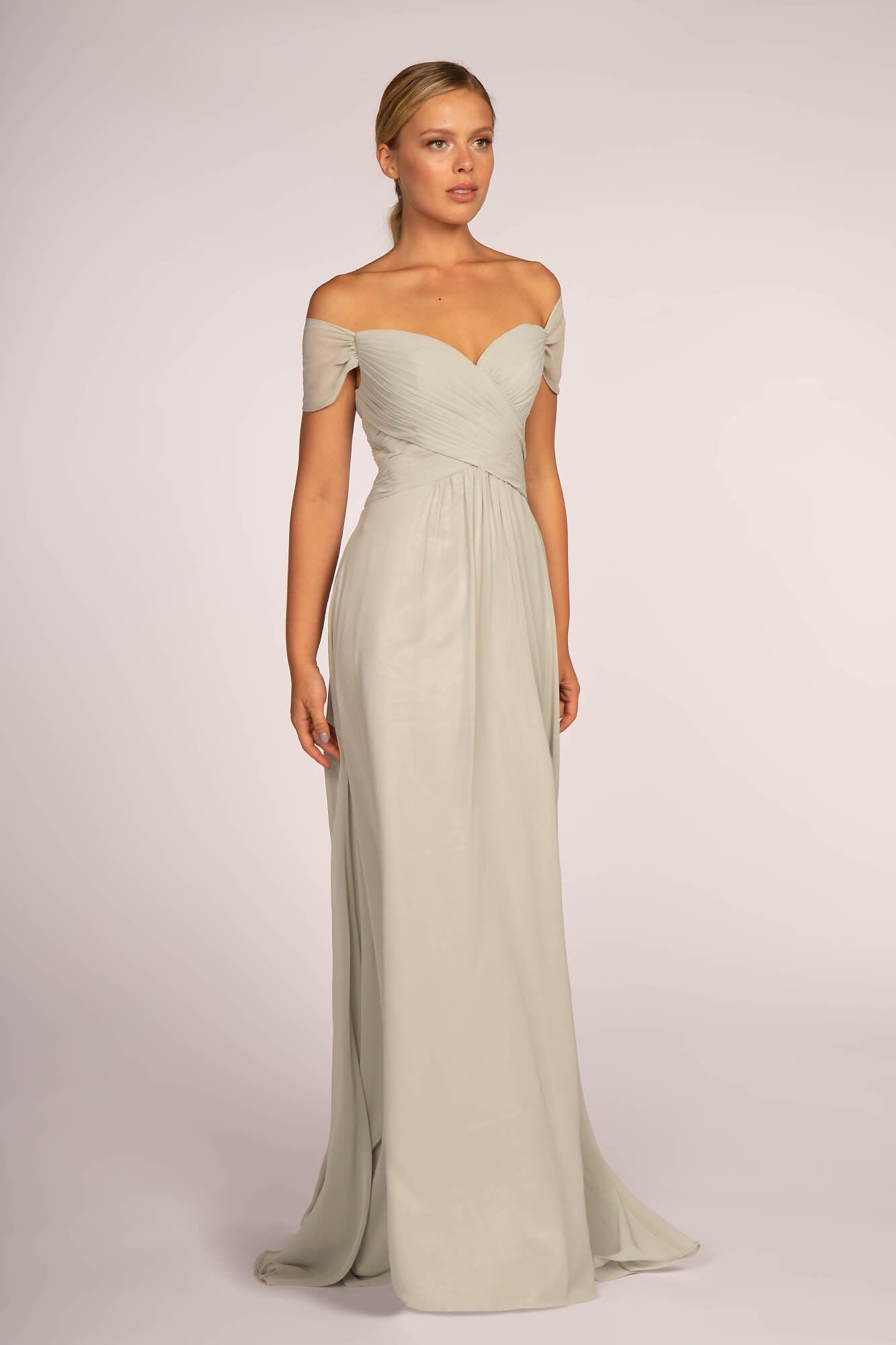 Off Shoulder Plus Size Long Formal Dress - The Dress Outlet Elizabeth K
