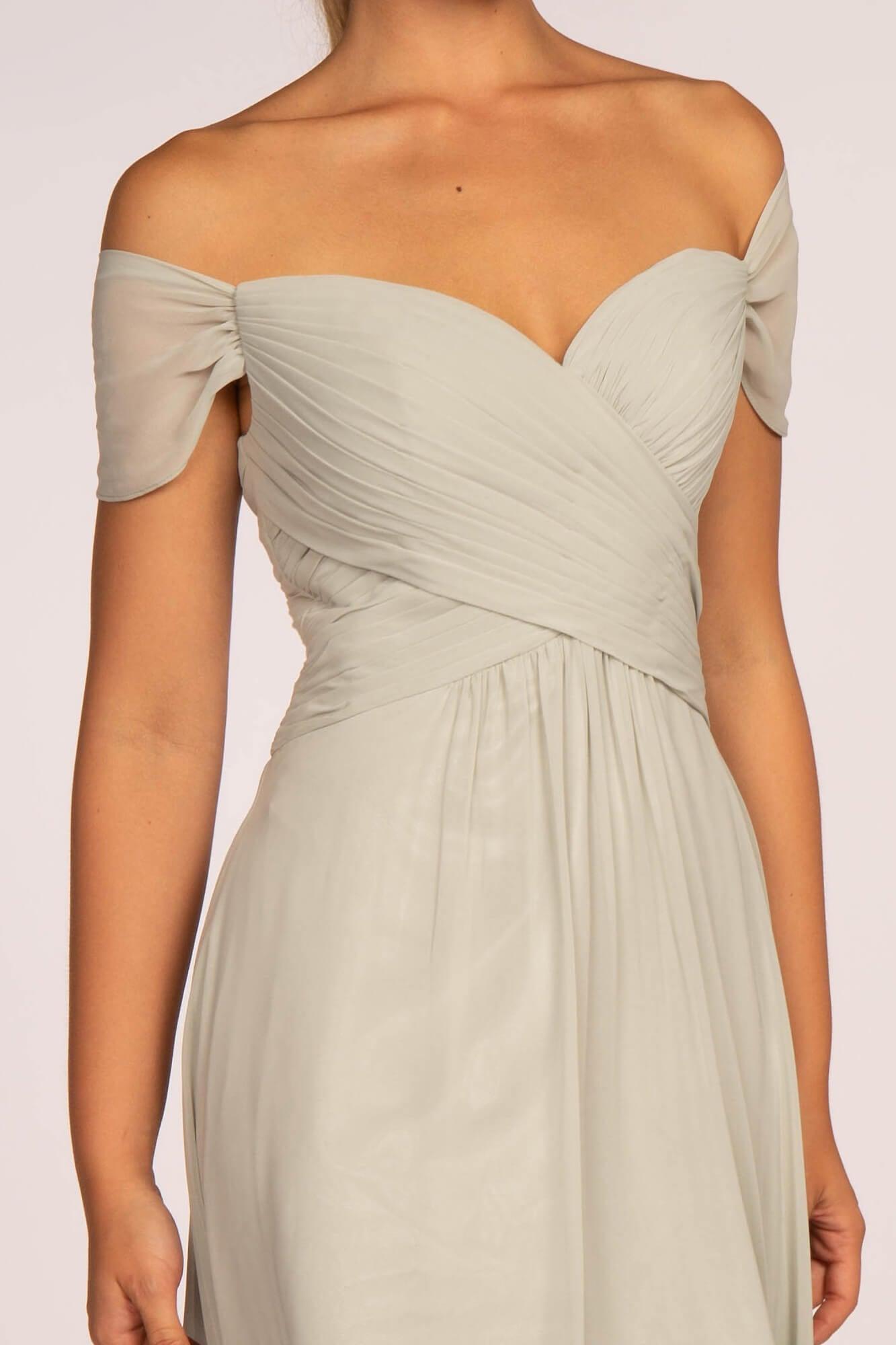 Off Shoulder Plus Size Long Formal Dress - The Dress Outlet Elizabeth K