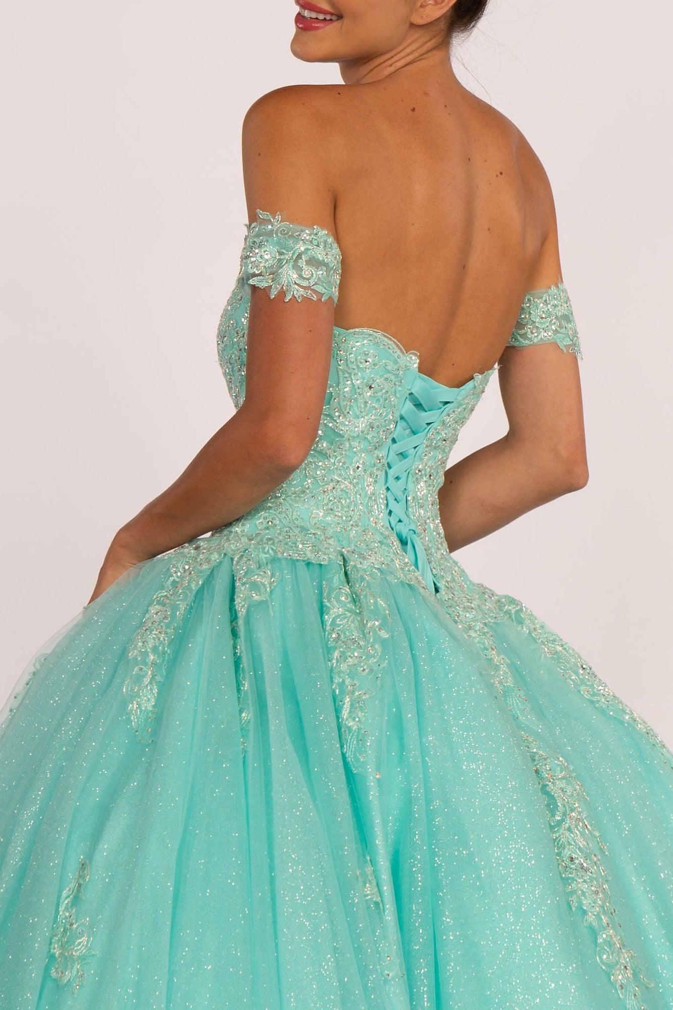 Off Shoulder Sweet 16 Quinceanera Ball Gown - The Dress Outlet Elizabeth K