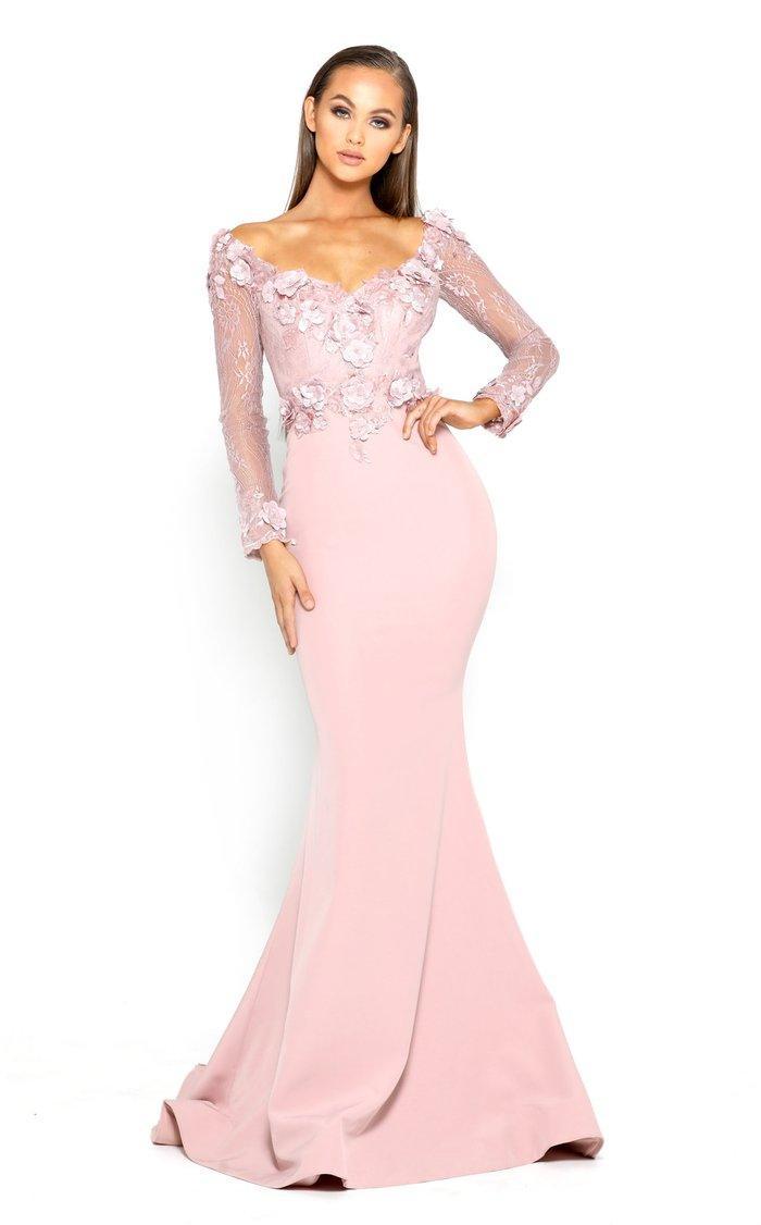 Portia and Scarlett Sheer Mermaid Long Gown Sale 1906 - The Dress Outlet