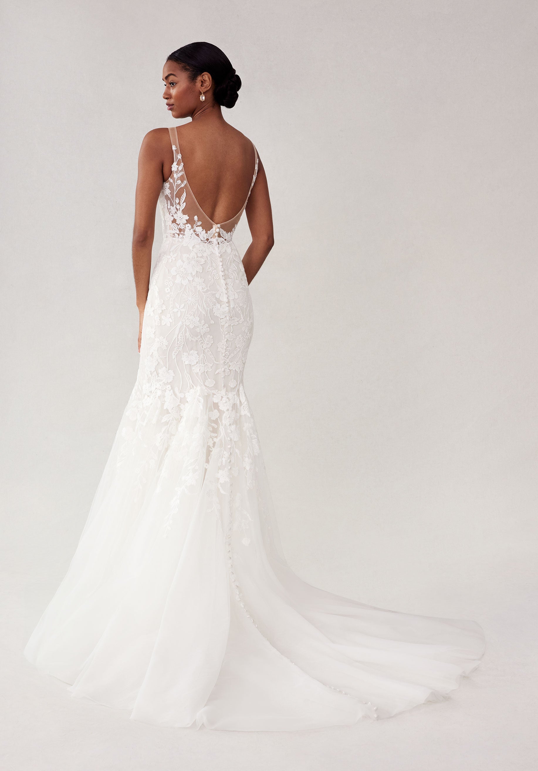 Wedding Dresses Long Bridal Gown Fitted Lace Wedding Dress Ivory/Almond/Champagne/Honey