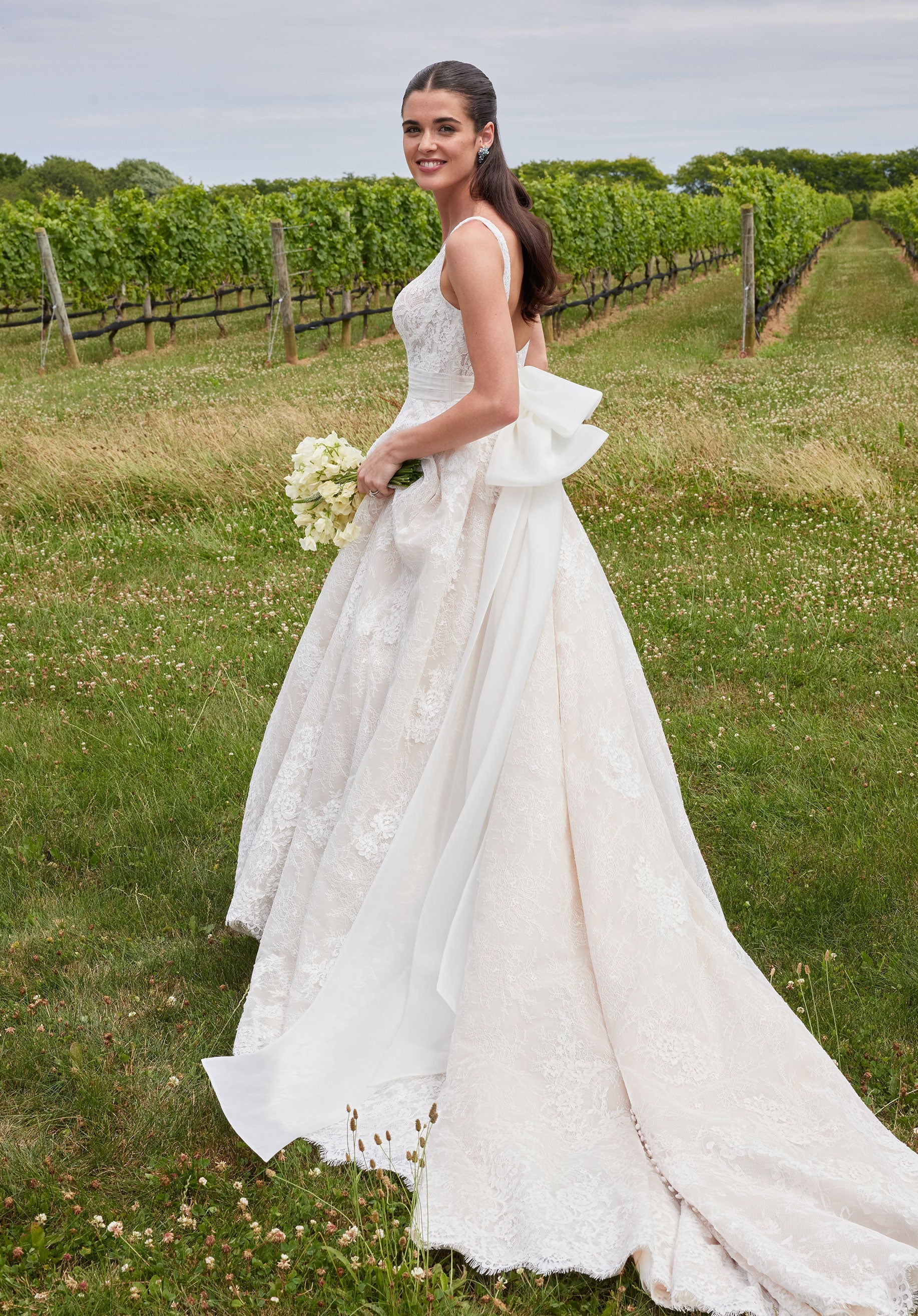 Wedding Dresses  Long Ball Gown Floral Lace Wedding Dress Ivory/Champagne
