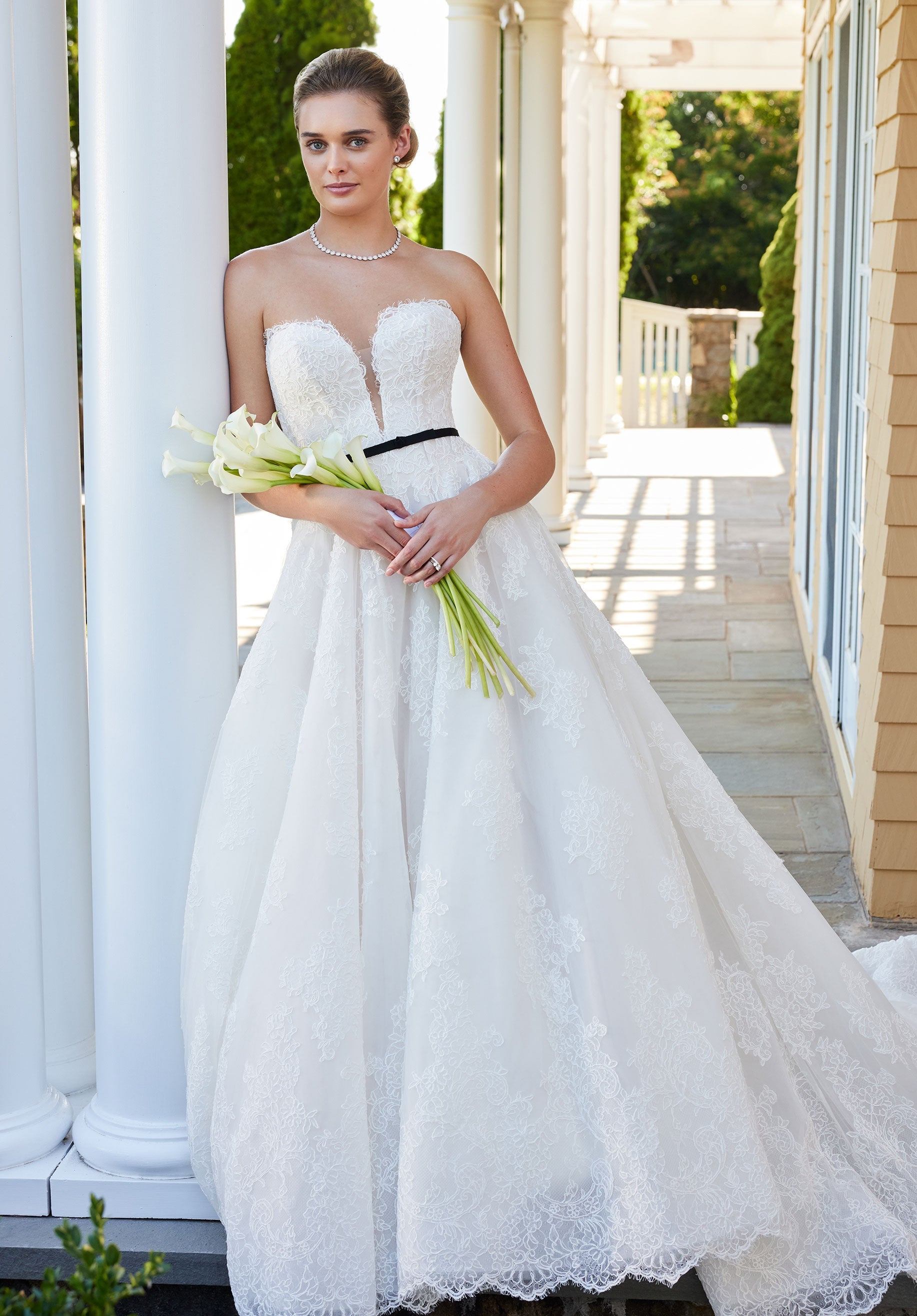 Wedding Dresses Lace Applique Long Ball Gown Wedding Dress Ivory/Sand/Honey/Black