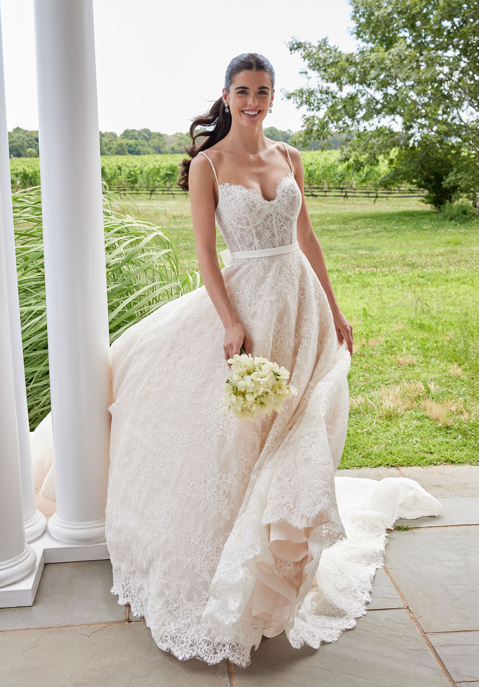 Wedding Dresses Lace Long Ball Gown Corset Wedding Dress Ivory/Champagne/Honey