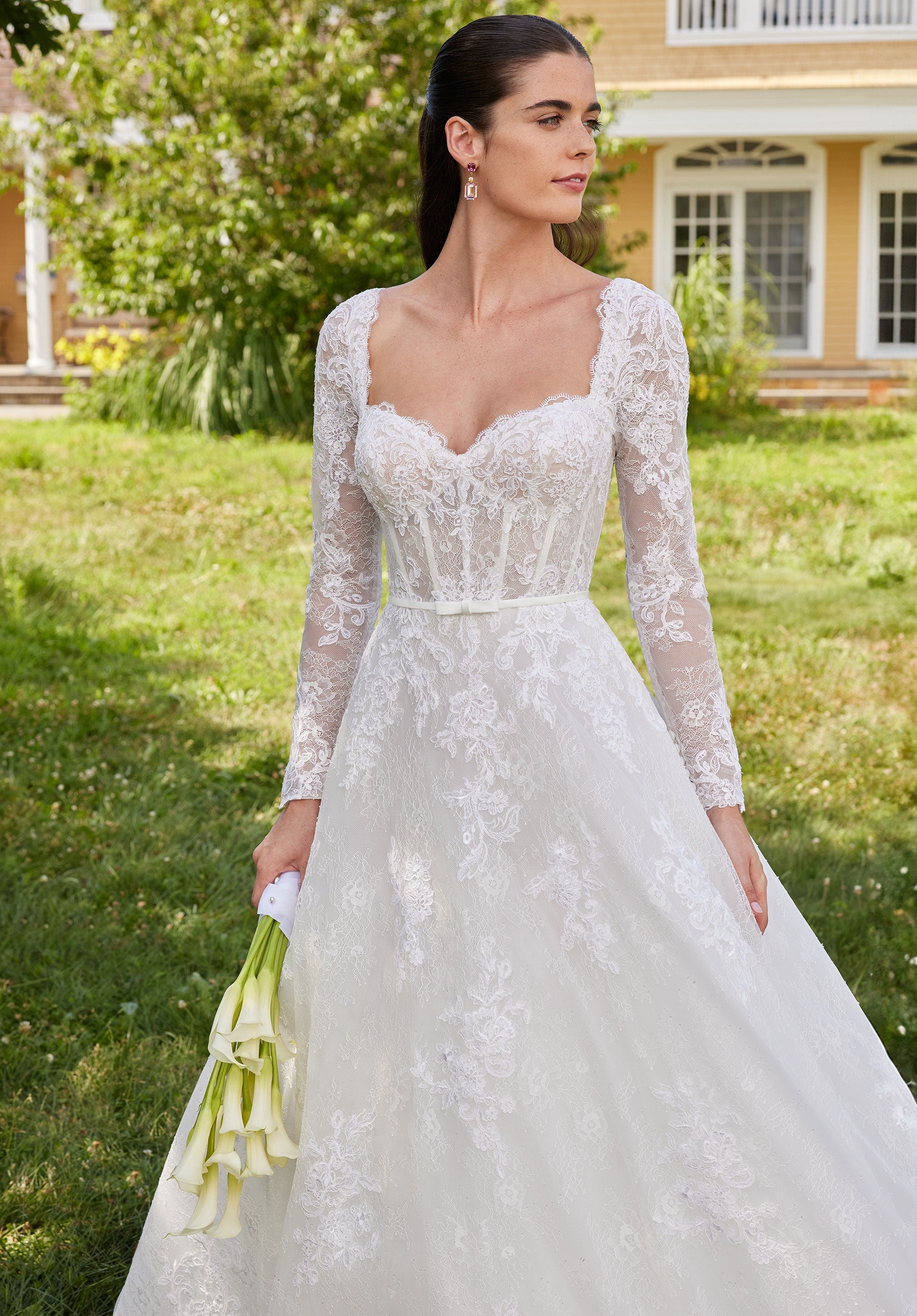 Wedding Dresses Long Ball Gown Lace Wedding Dress Ivory/Honey