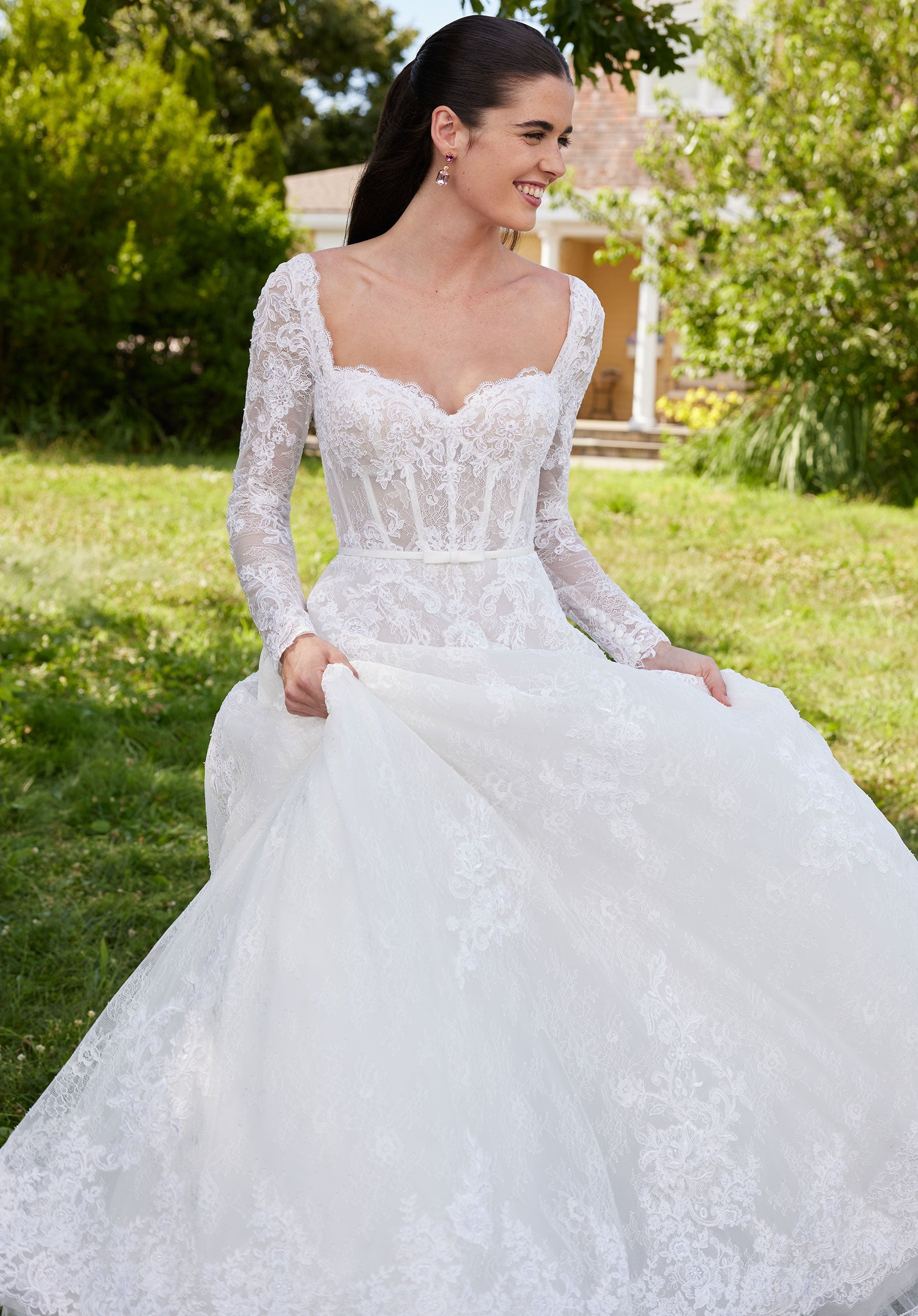 Wedding Dresses Long Ball Gown Lace Wedding Dress Ivory/Honey