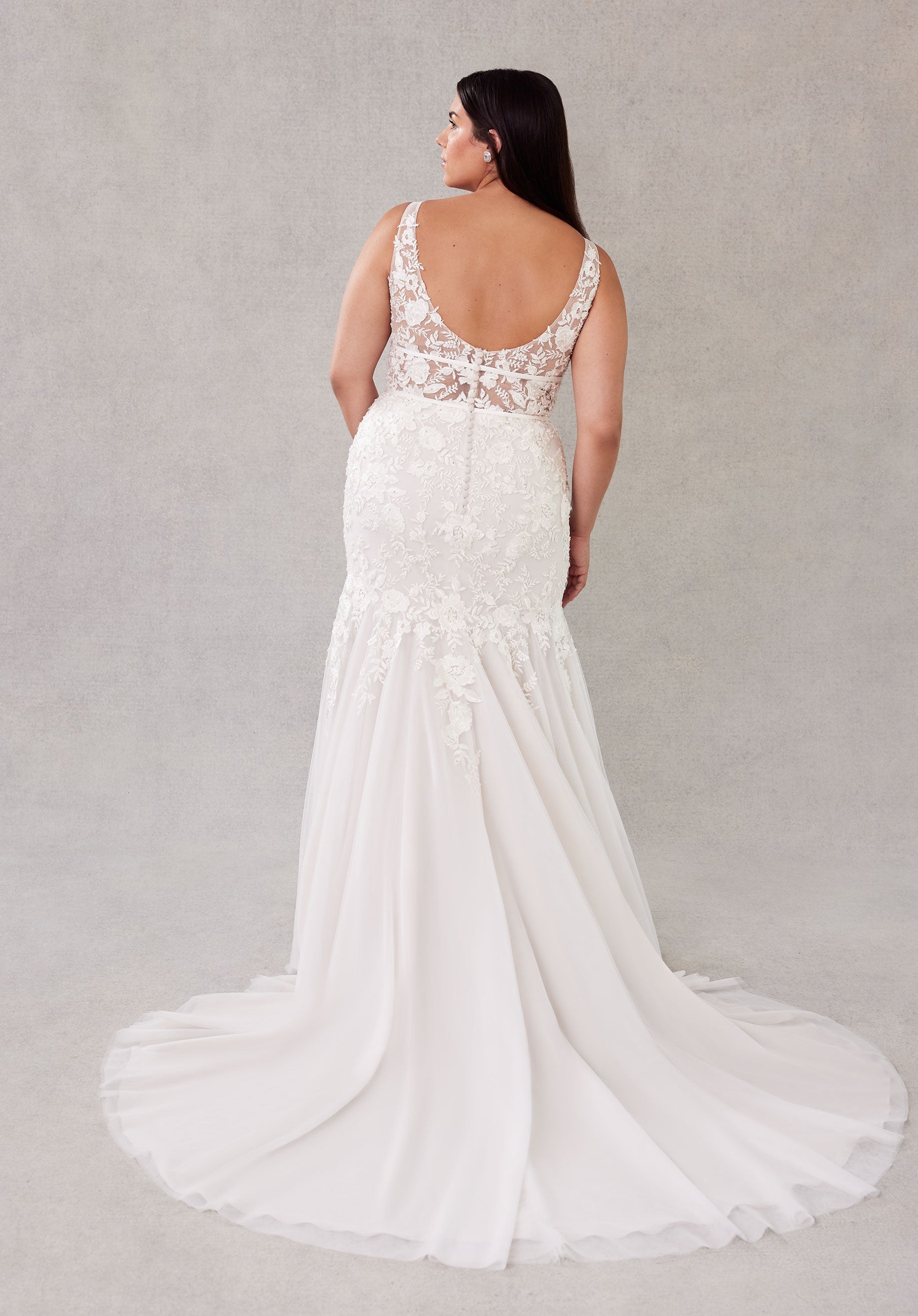 Wedding Dresses Long Mermaid Plus Size Wedding Dress Ivory/Champagne/Honey