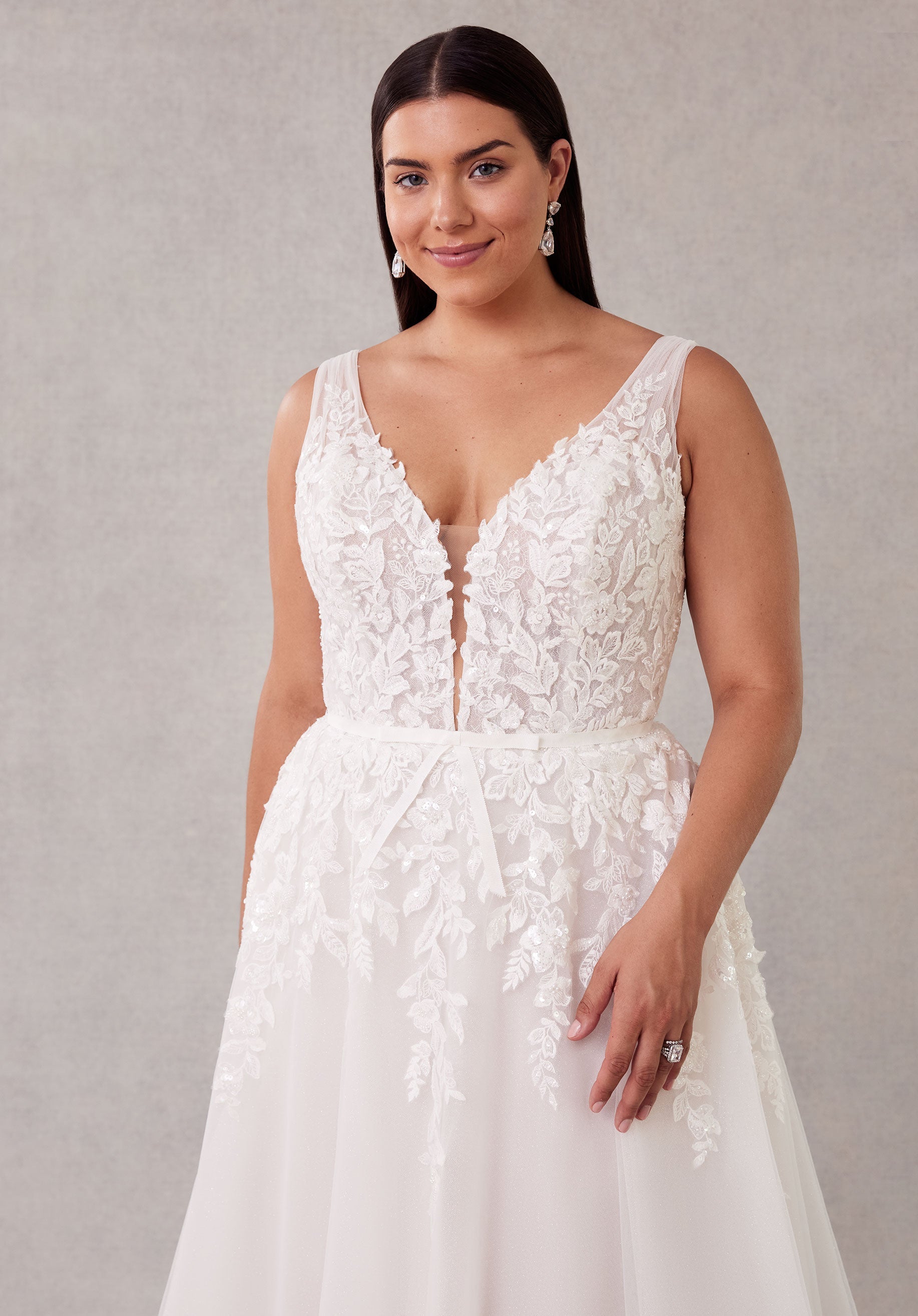 Wedding Dresses Plus Size Long Lace Wedding Dress Ivory/Sand/Honey