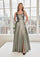 Prom Dresses A Line Metallic Formal Dress Pewter