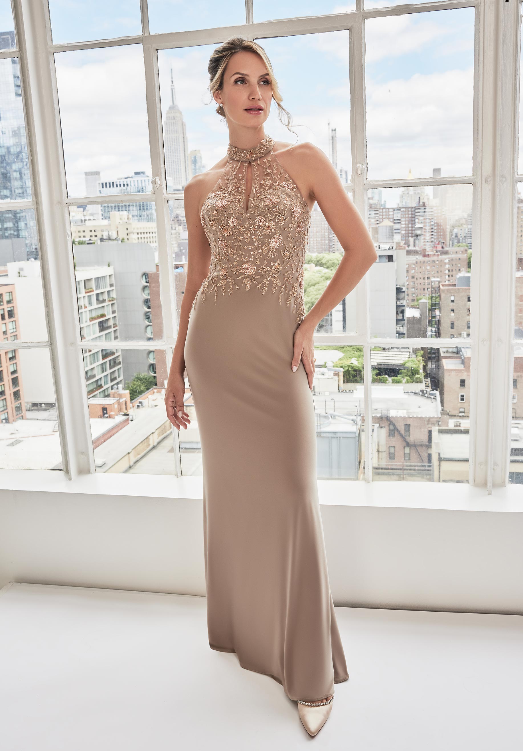 Prom Dresses Long Formal Beaded Prom Dress Latte