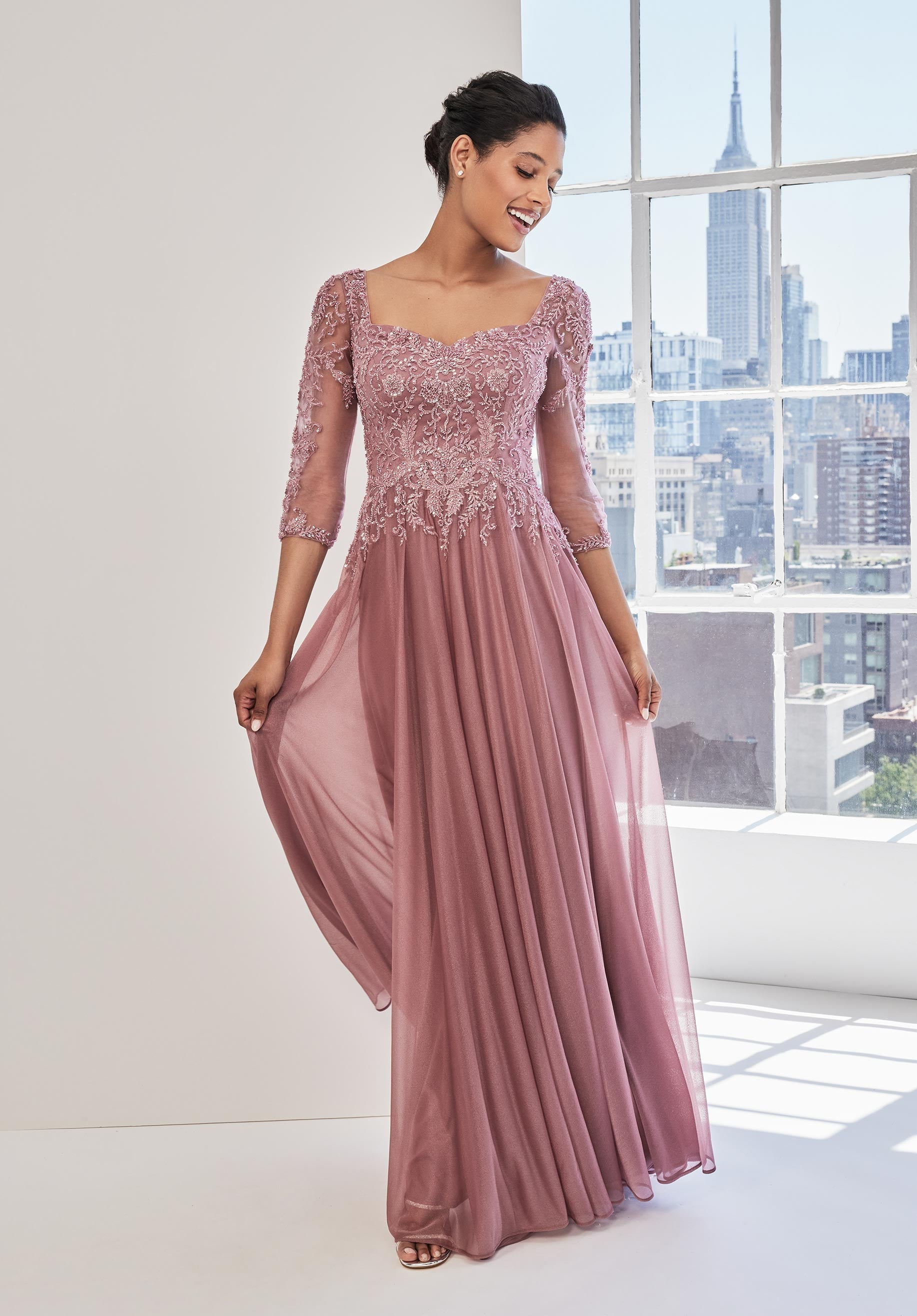 Mother of the Bride Dresses A Line Mother of the Bride Long Formal Dress Rose