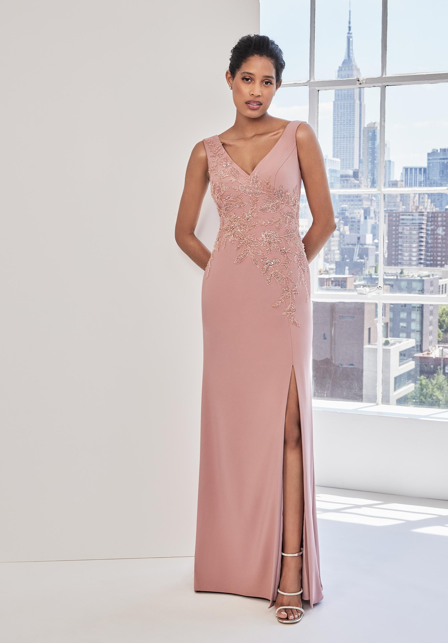 Formal Dresses Long Formal Floral Appliqué Evening Dress Rosewood